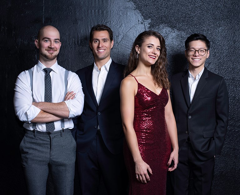 Dover Quartet: Camden Shaw, Joel Link, Milena Pajaro-van de Stadt and Bryan Lee 
