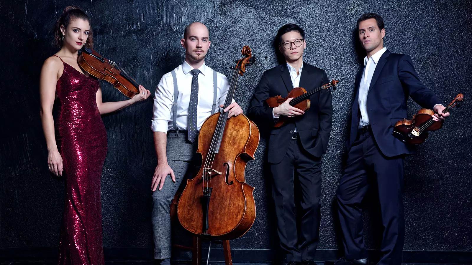 Dover Quartet: Milena Pajaro-van de Stadt (viola), Camden Shaw (cello), Bryan Lee(violin), and Joel Link (violin)