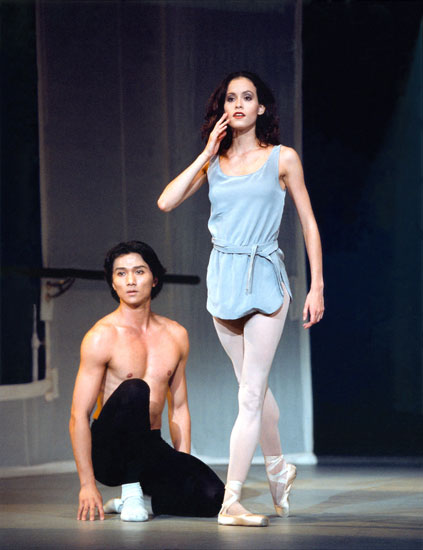 Natalia Magnicaballi with a crouched Runqiao Du in Afternoon of a Faun.