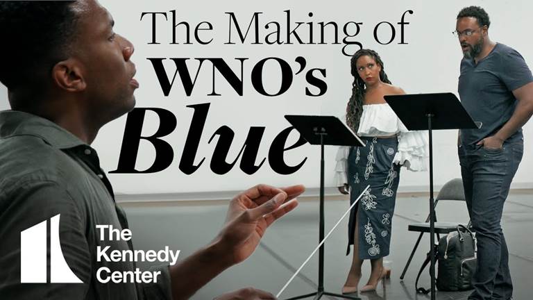 Image from rehearsal of the opera Blue