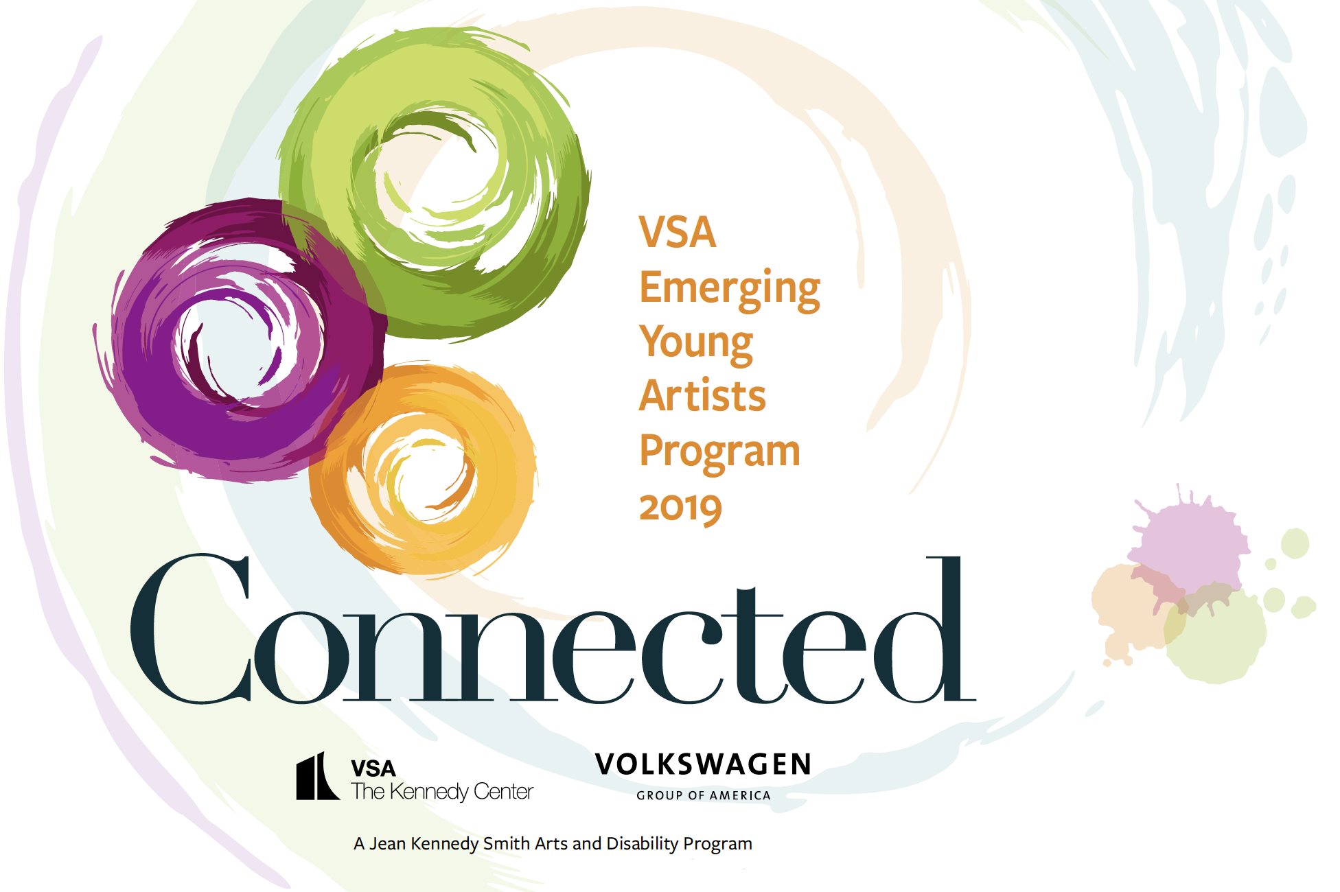 Logo and title page image of VSA Emerging Young Artists Program 2019 entitled "Connected."