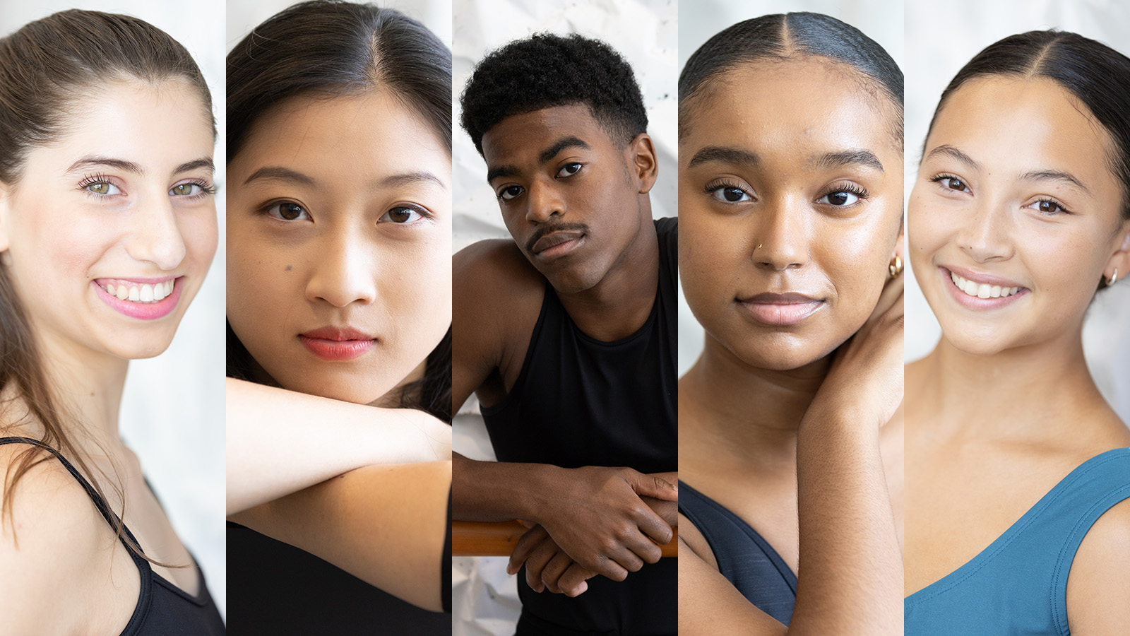 A collage of headshots of five Dance Lab participants.