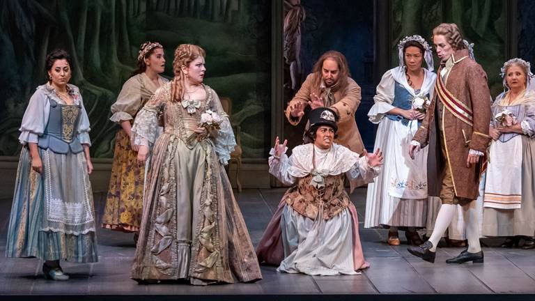 Opera performers on a stage 