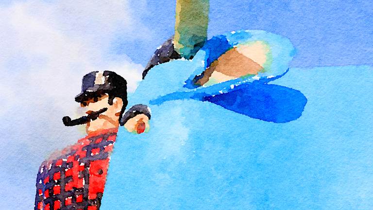 Paul Bunyan and Babe the Blue Ox statues. 