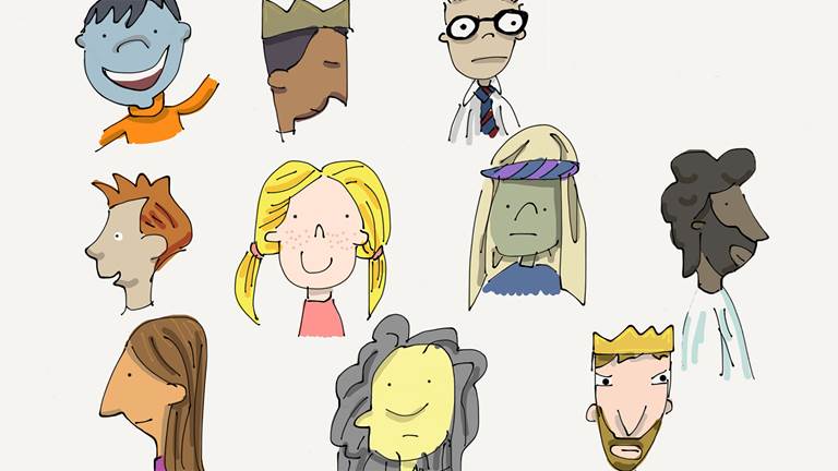 Character illustrations with different traits. 