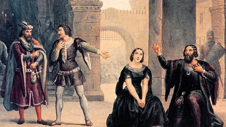 Design for Giuseppe Verdi's I vespri siciliani (1855) by Roberto Focosi