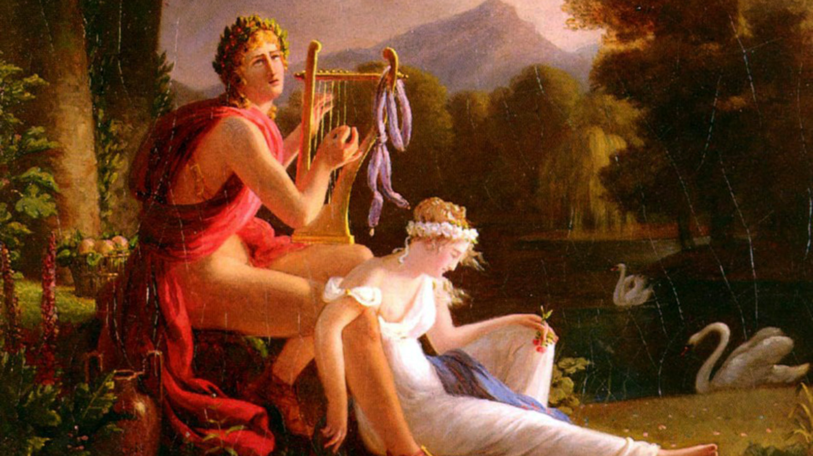 Orpheus and Eurydice, painted by Louis Doukis.