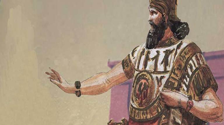 Original 1842 costume sketch for Verdi's Nabucco