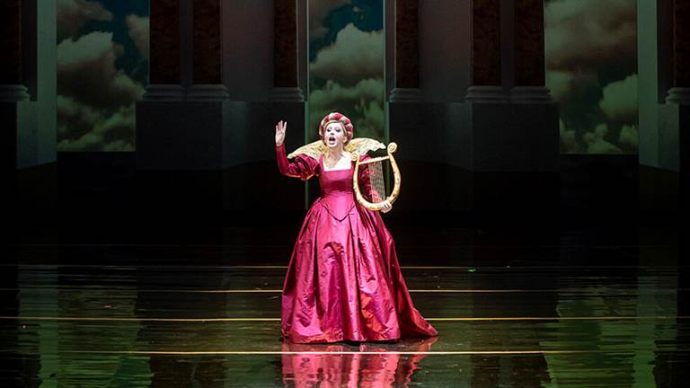 Scene from Monteverdi's opera L'Orfeo as performed in 2021 by the Polska Opera Królewska. Photo by Maciej Czerski.