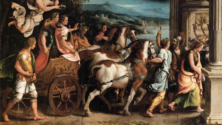 Giulio Romano (1499–1546), Triumph of Titus and Vespasian, 1537. Oil on canvas. Department of Paintings of the Louvre