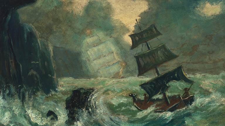 Louis M. Eilshemius, The Flying Dutchman, 1908, oil on composition board