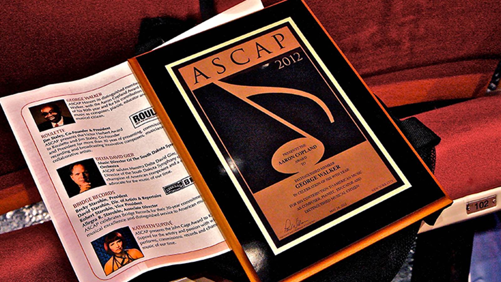 Walker receives the Aaron Copland Award from ASCAP