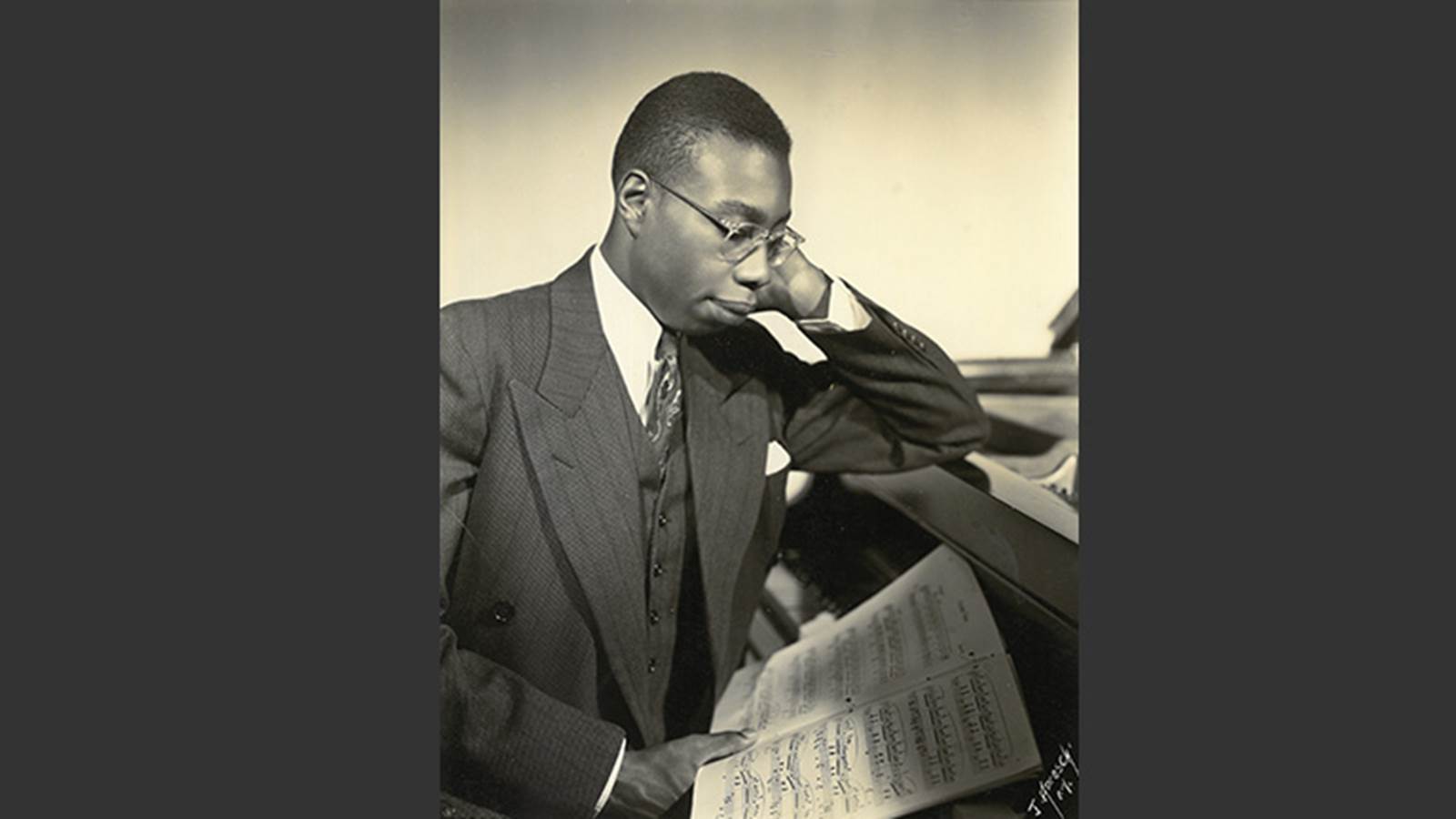 George Walker at the Piano in the Rose Library