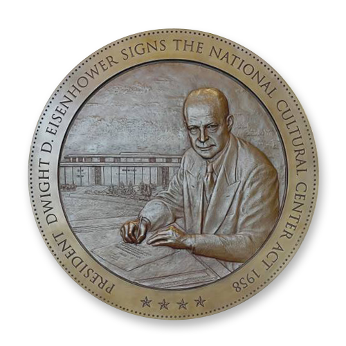 Plaque honoring President Eisenhower's signing of the National Cultural Center Act