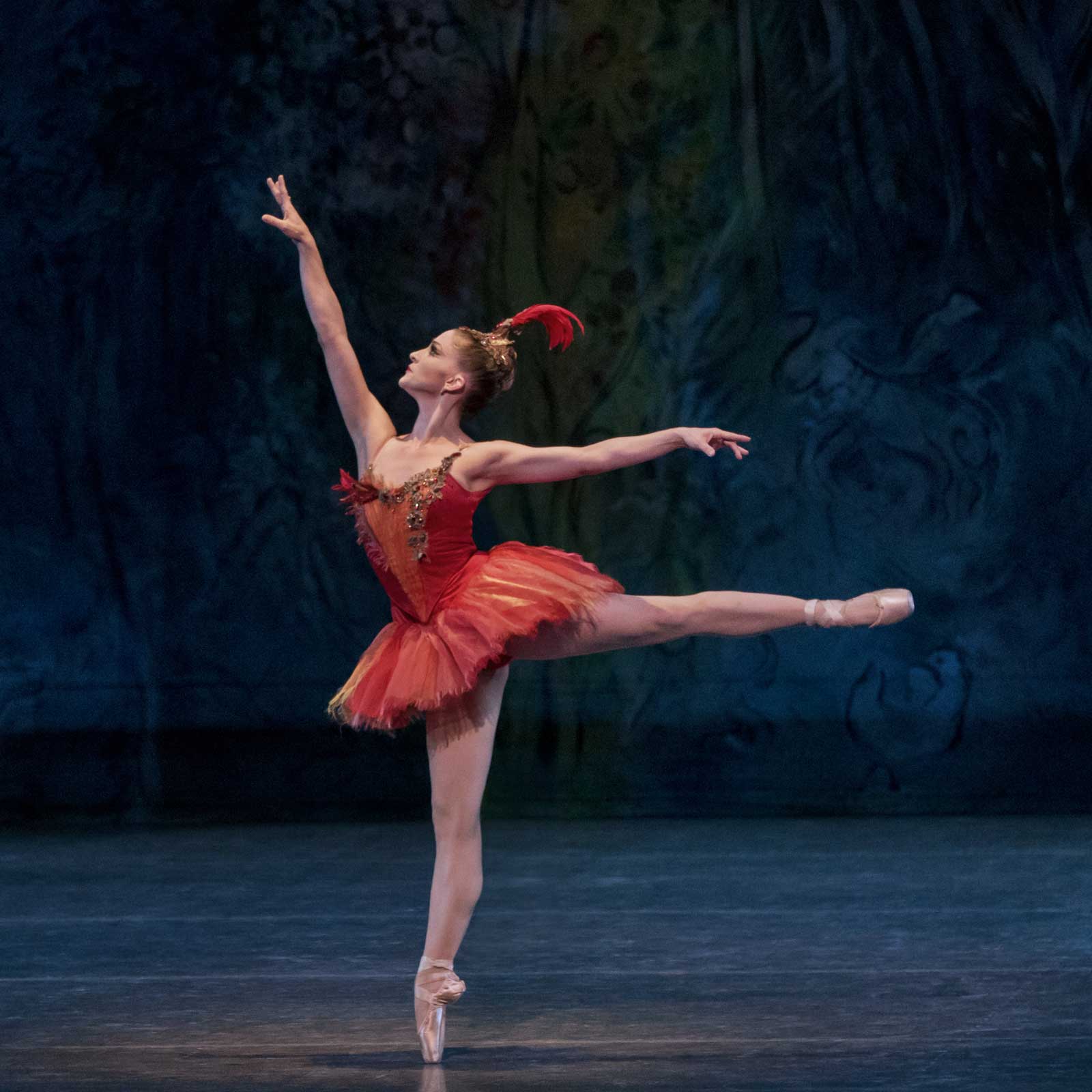 A dancer from the New York City Ballet in a production of Firebird.