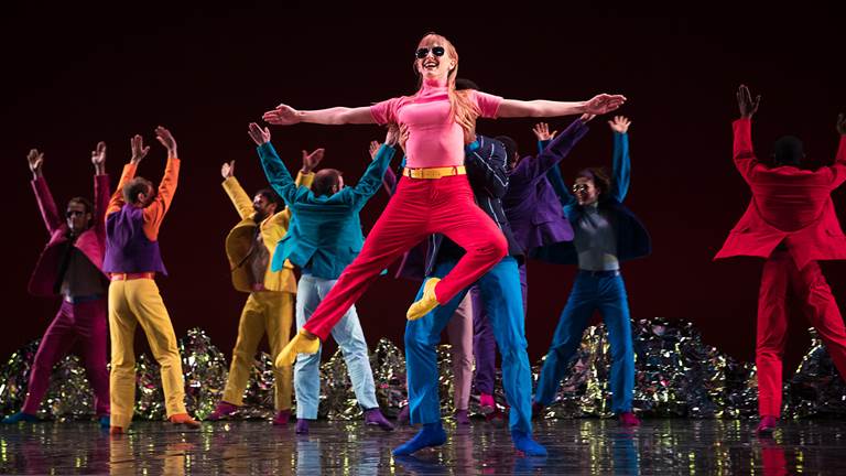 A photo of a Mark Morris dance performance. 