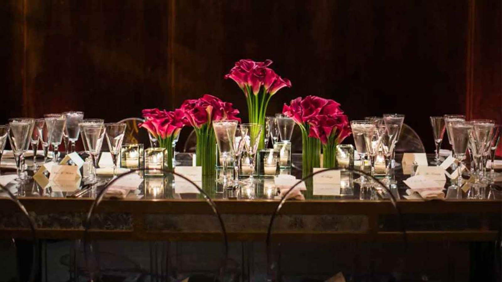 Photo of a table setting at a Kennedy Center event. 