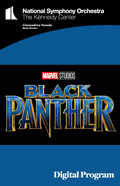 Black Panther Graphic Title on Digital Program Image