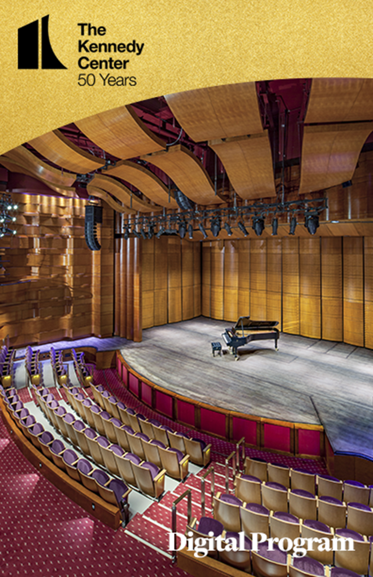 KC 50 Program cover for Kennedy Center Chamber Players with a photo of the Terrace Theater