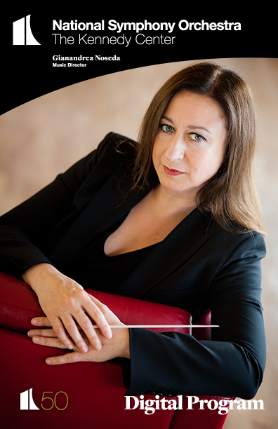 Program cover for   NSO's  Shostakovich’s Tenth Symphony with  conductor Simone Young