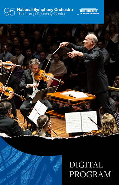 Digital Program cover showing the National Symphony Orchestra on stage