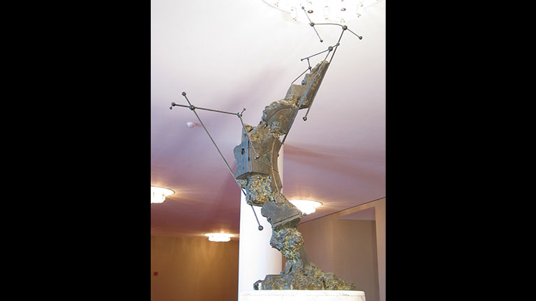 The Phoenix, a bronze sculpture by Libero Badii, on the First Tier of the Concert Hall
