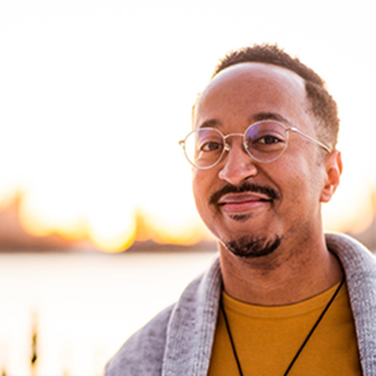 Mark G. Meadows glowing from a sunrise and looking confident.